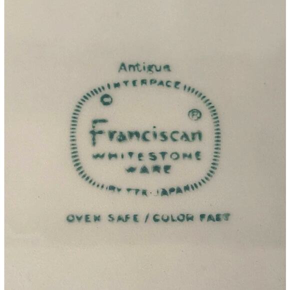 Vintage Franciscan Whitestone Ware "Antigua" Large Oval White Platter Gold Trim - Picture 4 of 4